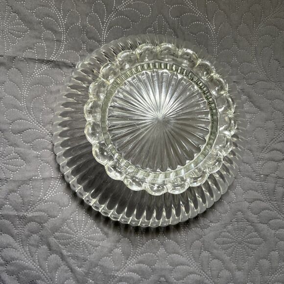 VTG Anchor Hocking: PATTERN AHC 37 - 9" VERTICAL RIB BALL FOOT SALAD BOWL Serve - Picture 3 of 6